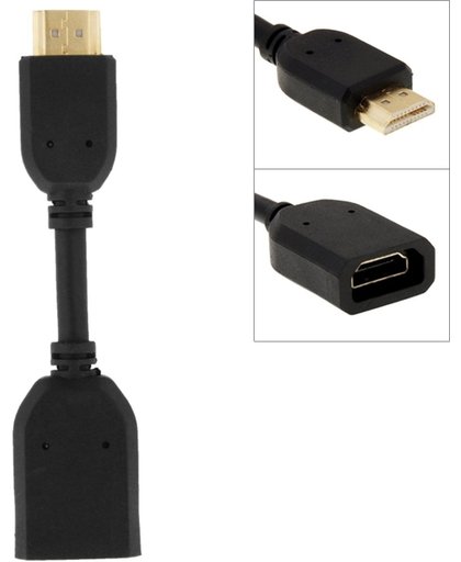 HDMI 19 Pin mannetje naar HDMI 19 Pin vrouwtje Connector Adapter kabel, Kabel lengte: 10cm (zwart)