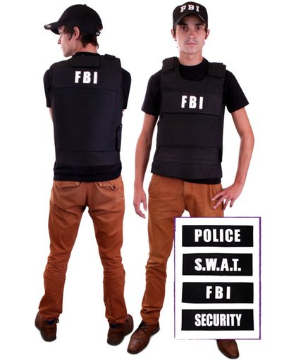 Kogelvrij vest met badges (FBI Security Police SWAT)