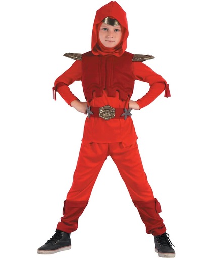 Rood ninja kostuum voor jongens - Verkleedkleding - Maat 104/116