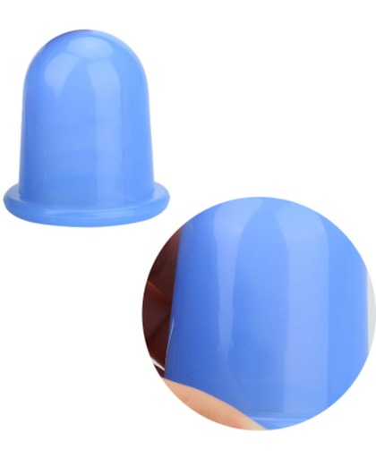 Cellulite massage cup voor cupping bindweefsel , siliconen 5,5 cm blauw