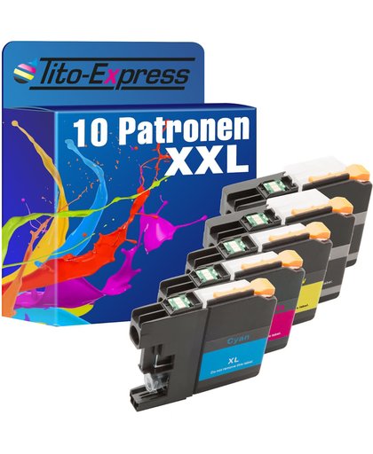 Tito-Express PlatinumSerie PlatinumSerie® 10 compatible Patronen XXL voor Brother LC223 LC225 LC227 Black Cyan Magenta Yellow DCP-J4120 DW MFC-J 4420 DW MFC-J4425 DW MFC-J4620 DW MFC-J4625 DW MFC-J5600 Series MFC-J5625 DW MFC-J5720 DW