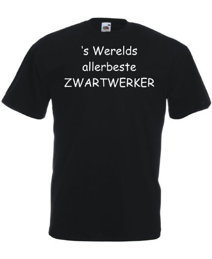 Mijncadeautje T-shirt - 's Werelds beste Zwartwerker - - unisex - Zwart (maat XL)