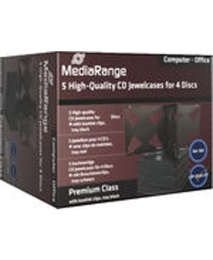 MediaRange CD-Jewelcase voor 4 cd's zwart 5 stuks