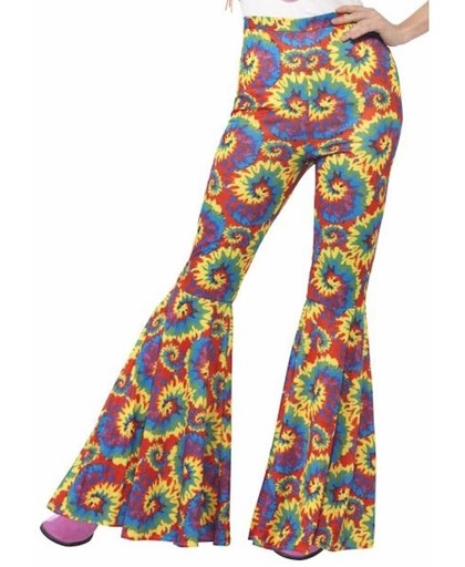 Veelkleurige hippie broek voor vrouwen - Verkleedkleding - Maat M