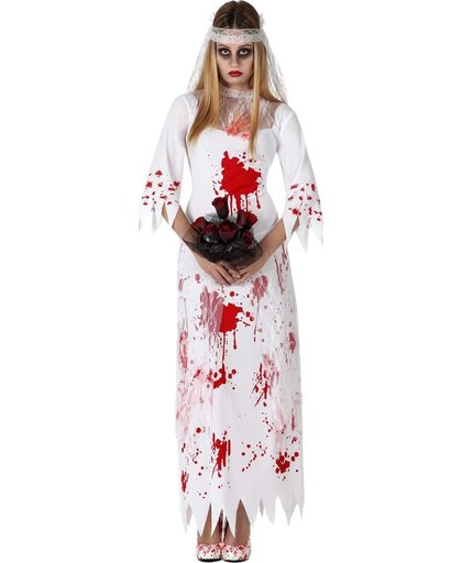 Halloween kostuum van bebloede bruid - Verkleedkleding - M/L