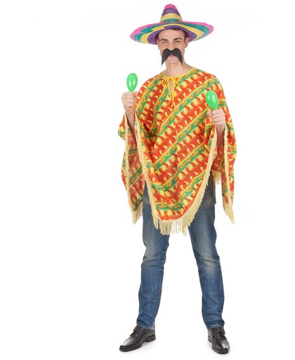 Mexicaanse peper poncho voor volwassenen - Verkleedkleding - One size