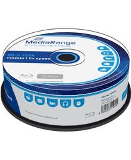MediaRange MR514 BD-R 25GB 25stuk(s) Lees/schrijf blu-ray disc