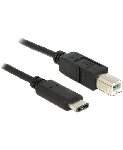 DeLOCK 0.5m, USB2.0-C/USB2.0-B 0.5m USB B USB C Mannelijk Mannelijk Zwart USB-kabel