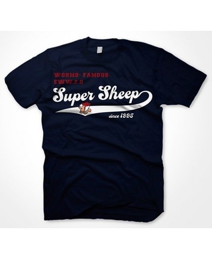 T-Shirt Worms - Super Sheep vintage, blue,