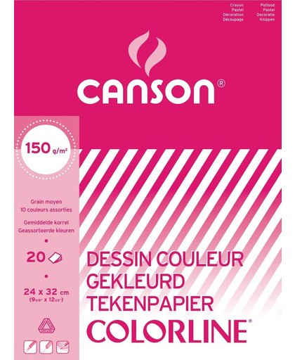 10x Canson tekenblok 150g/m   A3, 20 vel, assortiment kleuren