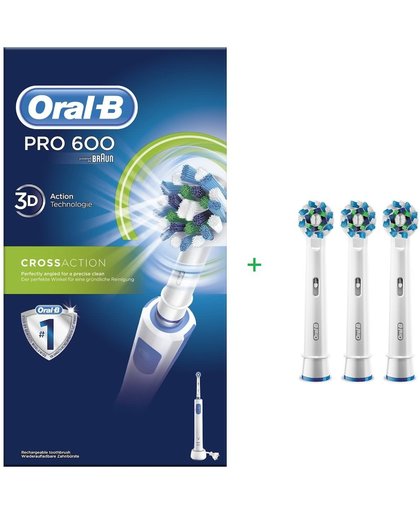 Oral-B Pro 600 Cross Action + 4 Cross Action opzetborstels