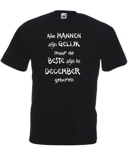 Mijncadeautje - T-shirt - zwart - maat XXL- Alle mannen zijn gelijk - december