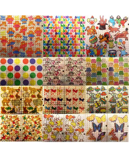 Holografische Knip Stickervellen - 60 Stickervellen en 12 Verschillende - Geschikt voor op kado's, kaarten en bijvoorbeeld fotoalbums
