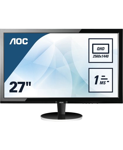 AOC Q2778VQE 27" Wide Quad HD LED Flat Zwart computer monitor