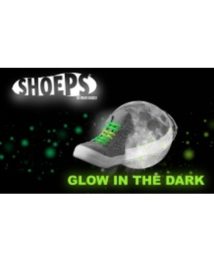 8 stuks Shoeps basic Glow in the dark - Elastische flexibele schoenveters veter strips