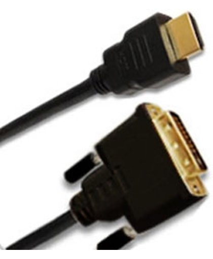 Jou Jye Computer HDMI /DVI-D, plug 19p / plug 18+1 2m HDMI DVI-D Zwart