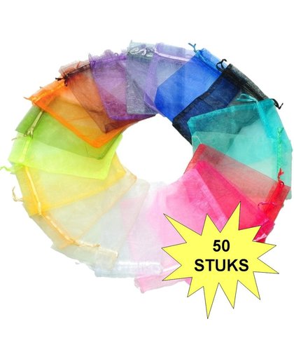 Fako Bijoux® - Organza Zakjes - 7x9cm - Mix - 50 Stuks