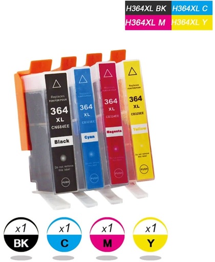 Compatibele - HP 364XL Inktcartridge / Zwart / Cyaan / Magenta / Geel / Hoge Capaciteit