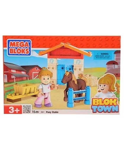 Mega Bloks Blok Town Ponystal 16 Blokken - Constructiespeelgoed