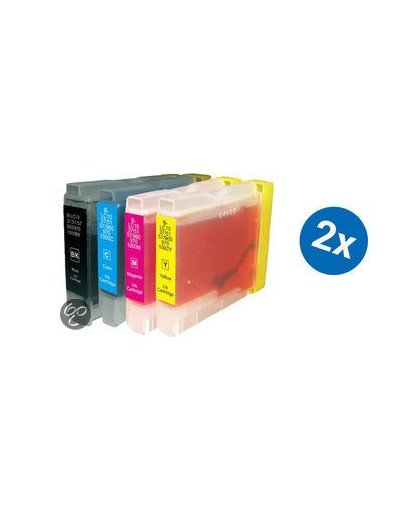 Merkloos   Inktcartridge / Alternatief voor de Brother LC 1000XL inktcartridge multipack 2 sets Cartridge