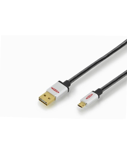 ASSMANN Electronic 84152 1.8m USB A Micro-USB B Mannelijk Mannelijk Zwart, Wit USB-kabel