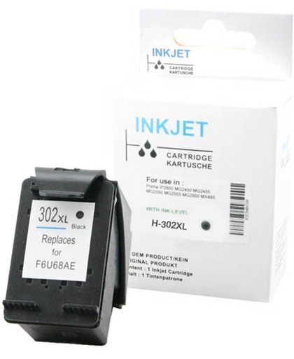 Toners-kopen.nl HP302XL zwart F6U68AEOpmerking : met niveau-indicator  alternatief - compatible inkt cartridge voor Hp 302XL zwart (met niveau-indicator)