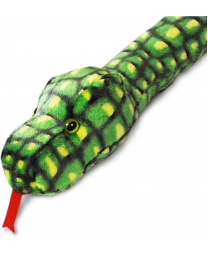 Pluche groene knuffel slang 200 cm