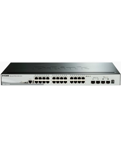 D-Link DGS-1510-28 Beheerde netwerkswitch L3 Gigabit Ethernet (10/100/1000) Zwart netwerk-switch