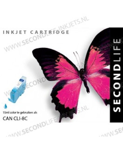 SecondLife inkt cartridge cyaan voor Canon CLI-8C