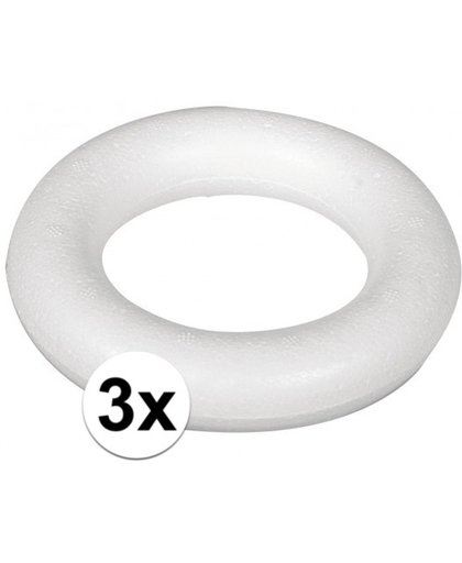3 stuks Piepschuim ringen 15 cm - Styropor vormen