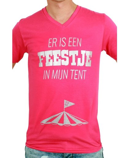 T-shirt heren 'Er is een feestje in mijn tent'