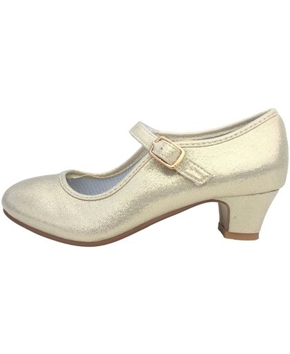 Anna Prinsessen schoenen parelmoer/Spaanse Prinsessen schoenen-maat 36 (binnenmaat 23 cm) bij jurk