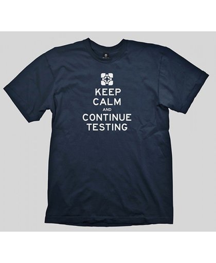 T-Shirt Portal 2 - Keep Calm & Continue Testing, navy,