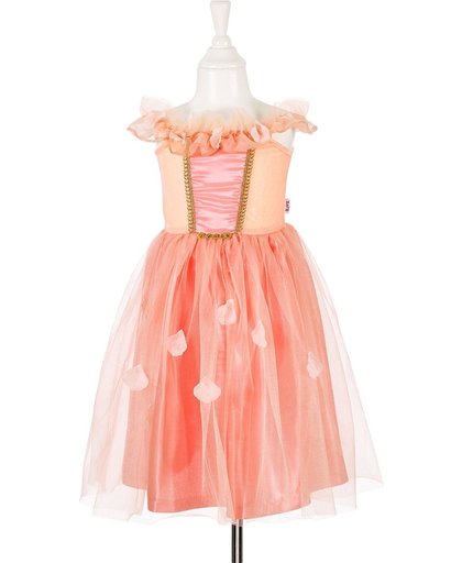 Janette jurk, zalm-koraal roze, 8-10 jaar/ 128-140 cm (1 stuk)