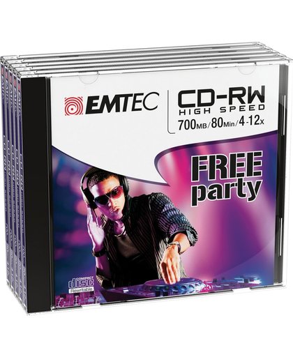 Emtec ECOCRW80512JC CD-RW 700MB 5stuk(s) lege cd