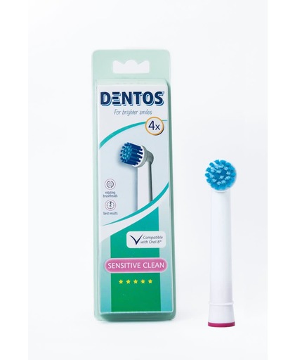 Dentos Sensitive Clean - 4 stuks - Opzetborstels passend op Oral-B
