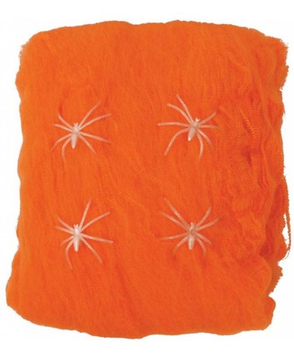 Oranje Spinnenweb met Spinnen 60 gram