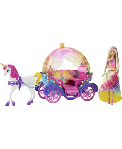 Barbie Dreamtopia Rainbow Princess met Eenhoorn en Koets