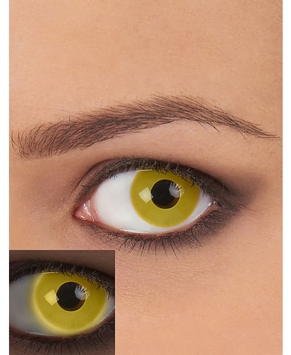 Gele UV contactlenzen voor volwassenen - Schmink - One size