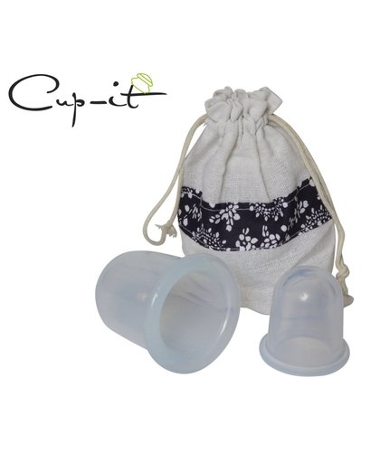 Cup-it – Cellulite Cups – Anti Cellulitis Cups – Lichaam & Gezicht – Vacuüm Massage Cups – Silicone Cupping Set – Transparant – 2 Stuks - 1 Medium 5.5 cm - 1 Large 8.0 cm - Transparant