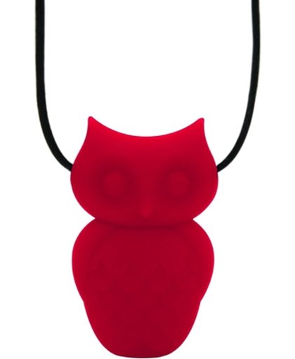 Jellystone Designs Owl Pendant - Bijtketting - Scarlet Red