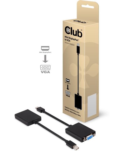CLUB3D Mini DisplayPort to VGA Adapter Adapter Cable