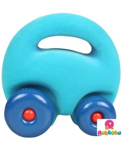 Rubbabu - Mascot - Turquoise - Leuke handzame speelgoedauto gemaakt van Organisch Rubber! - De auto is helemaal zacht en is praktisch onvernietigbaar!
