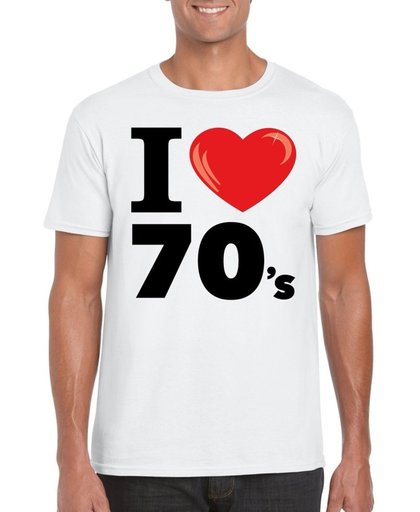 I love 70's t-shirt wit heren - seventies kleding 2XL