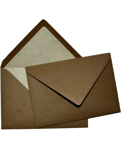 C6 envelop  recycled kraft bruin met marmer creme binnenvoering (50 stuks)