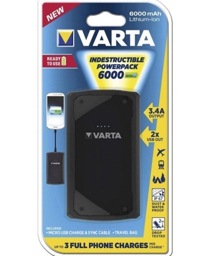 Varta Power Pack 6000 Lithium-Ion (Li-Ion) 6000mAh Zwart powerbank