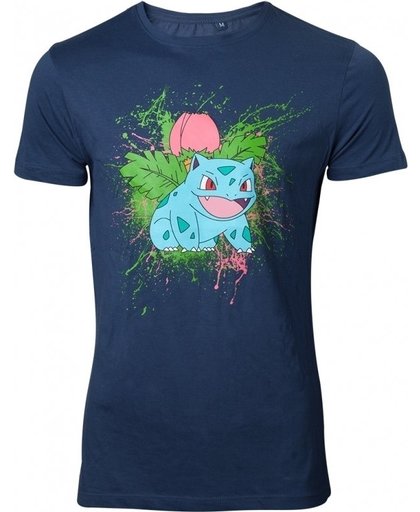 Pokémon - Navy Ivysaur Splatter T-shirt