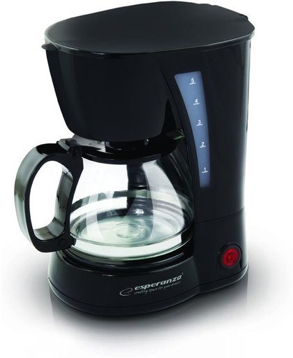 Robusta | Koffiezetapparaat | 650W | Glazen Schenkkan 0,6 L | Ingebouwd Herbruikbaar Filter | Druppelstop | Zwart