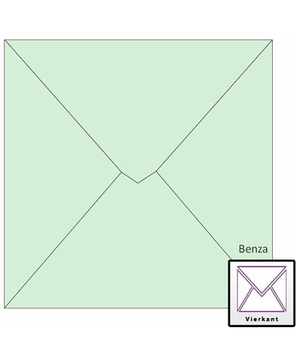 Benza Wenskaart Enveloppen - Vierkant 14 x 14 cm - Vintage groen Oud groen - 100 stuks