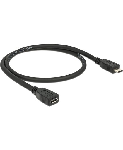 USB Verl. Delock Micro-B - Micro-B St/Bu 0.50m zw